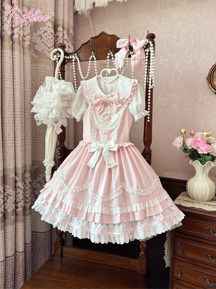 ToAlice】L1607 Strawberry cake ジャンパースカート - To Alice