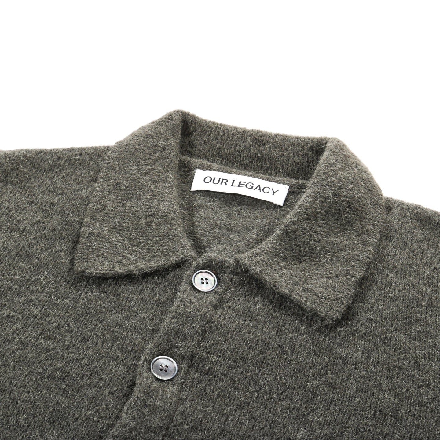 OUR LEGACY EVENING POLO MOSS GREEN FUZZY ALPACA | TODAY CLOTHING