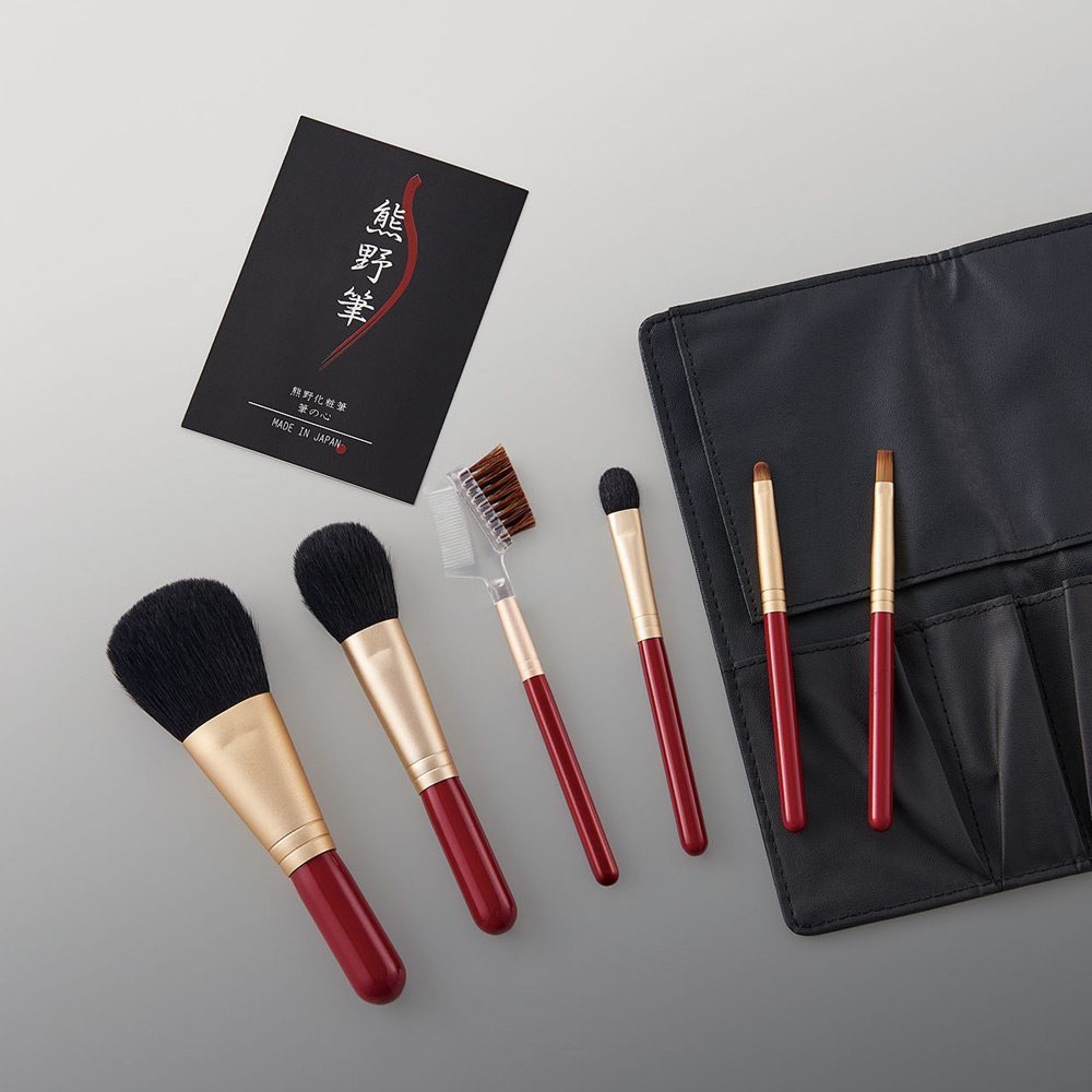 熊野化粧筆セット 筆の心（ブラシケース付）6本セット | 商品詳細