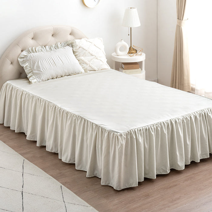 ダブル] フリル ボックスシーツ 単品 洗える 抗菌 防臭 防ダニ ベッド