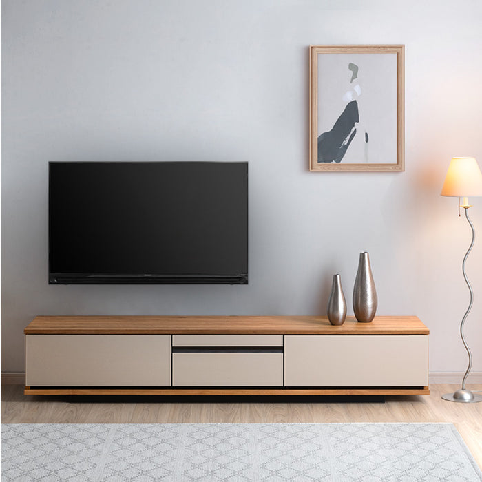 テレビ台 180cm 完成品 日本製 ロータイプ 木目調 レザー調 収納棚【超