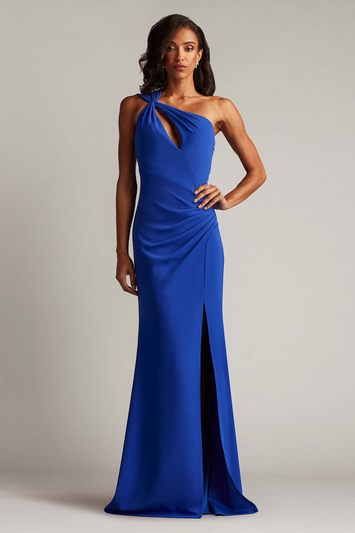 Viveca One-Shoulder Keyhole Gown | Tadashi Shoji