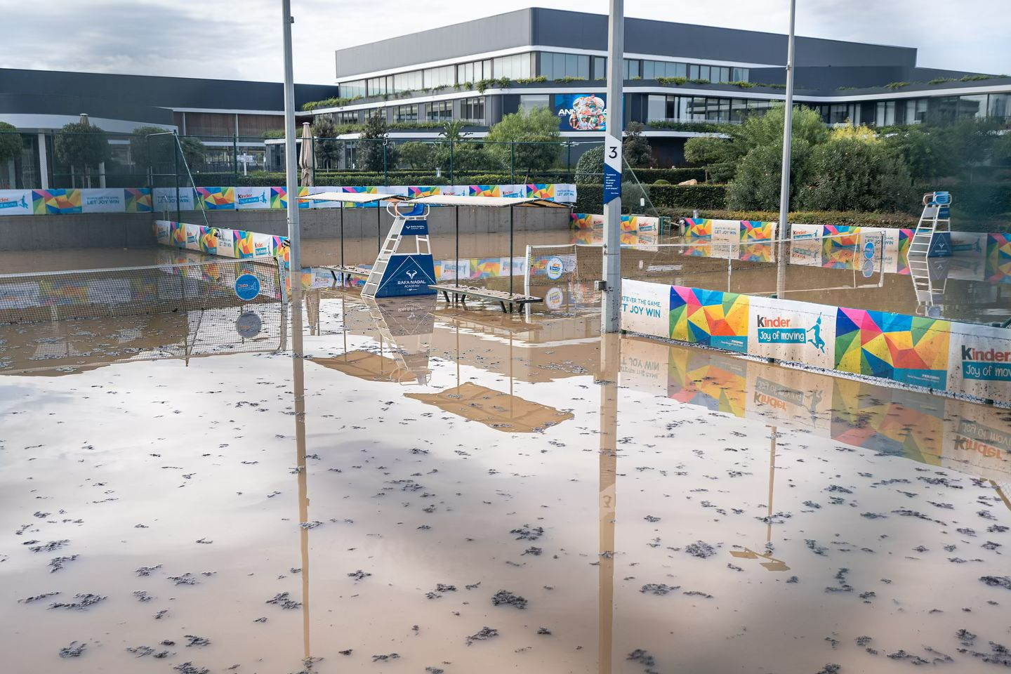 Shocking pictures show Rafael Nadal's tennis academy UNDER WATER