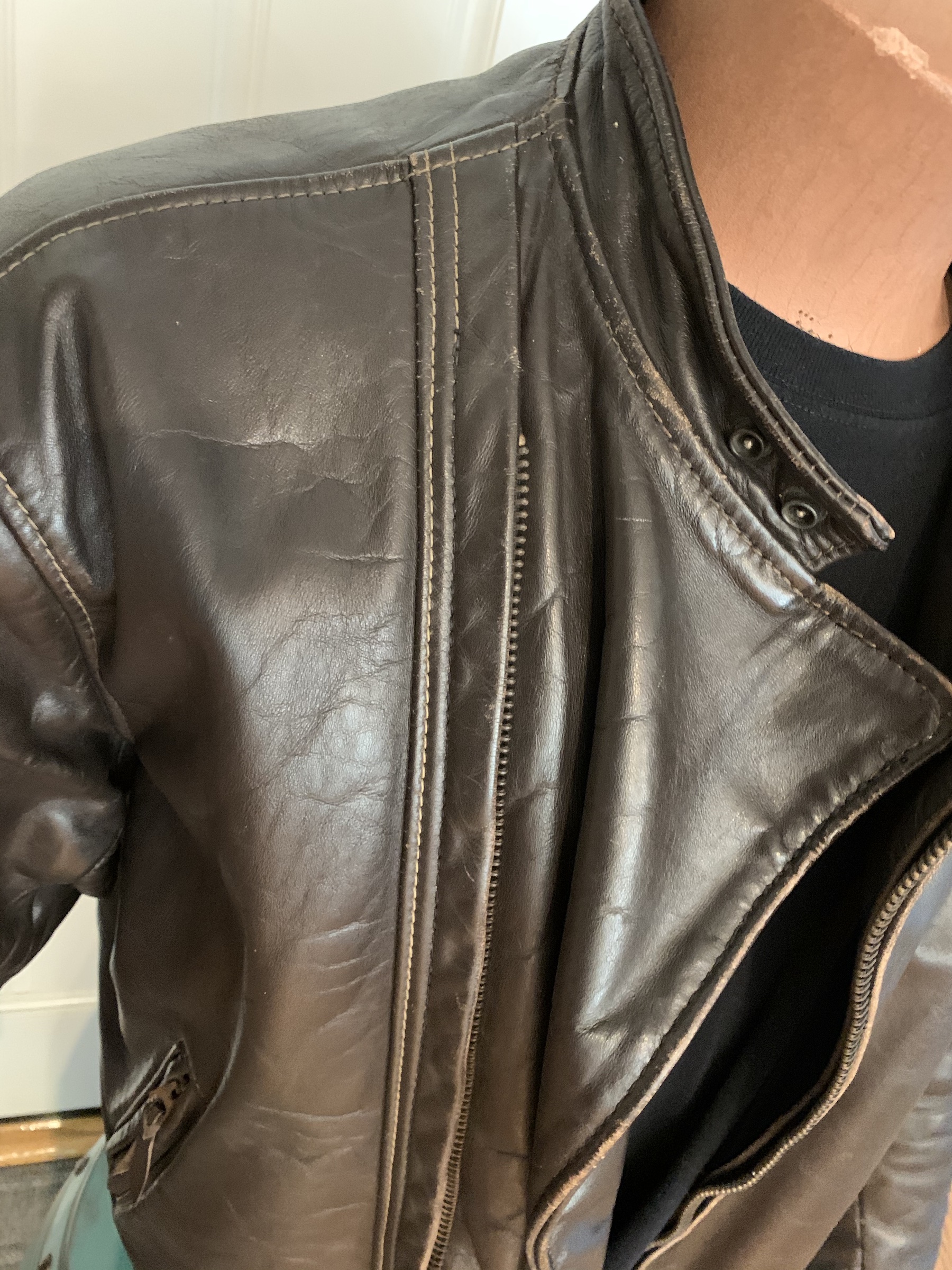 Langlitz Dark Brown Heavy Steerhide Cascade Vintage Motorcycle