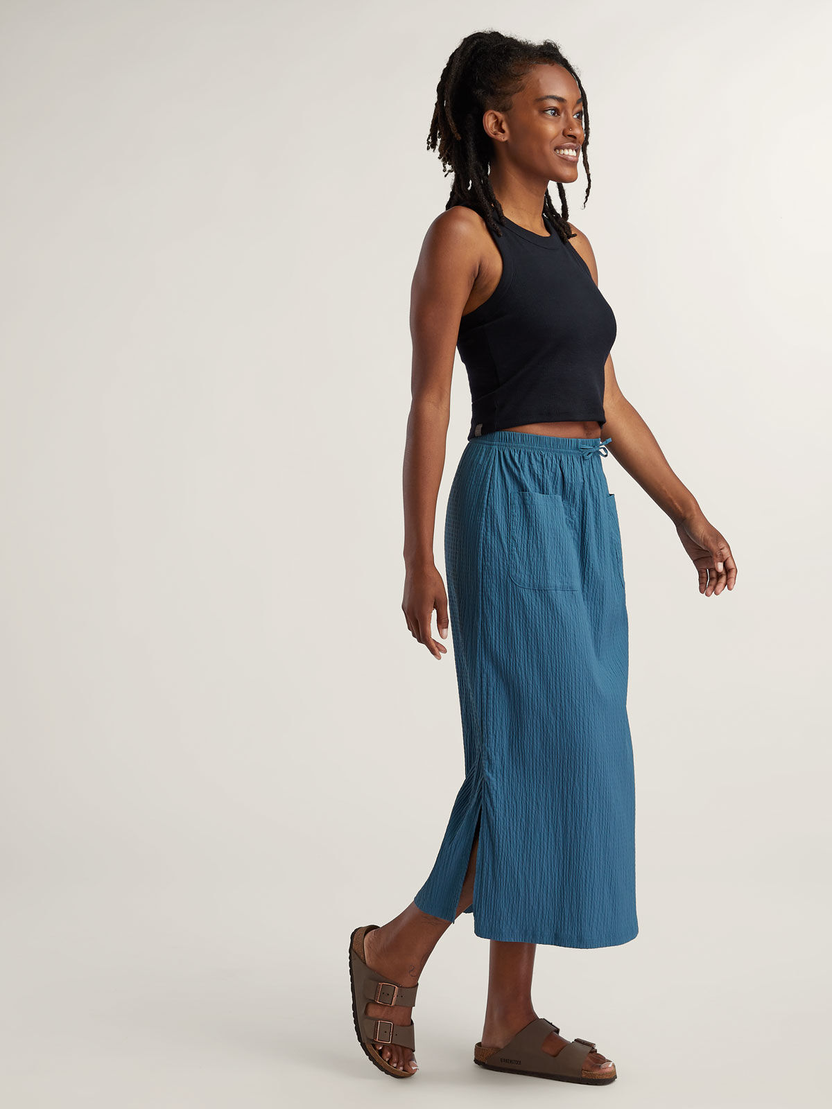 Lightweight Crinkle Gauze Skirt: Meridian | Title Nine