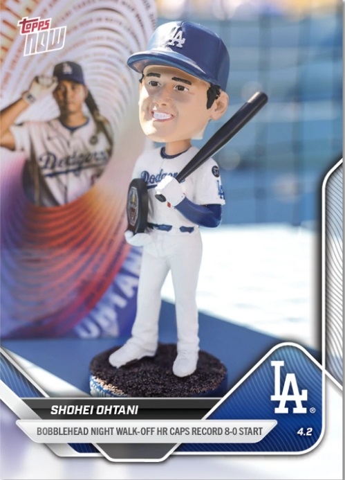 大谷のサヨナラ弾で珍「TOPPS NOW」！ ボブルヘッドカードはトラウト