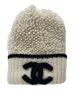 中古・古着通販】CHANEL (シャネル) ココマークニット帽 ホワイト