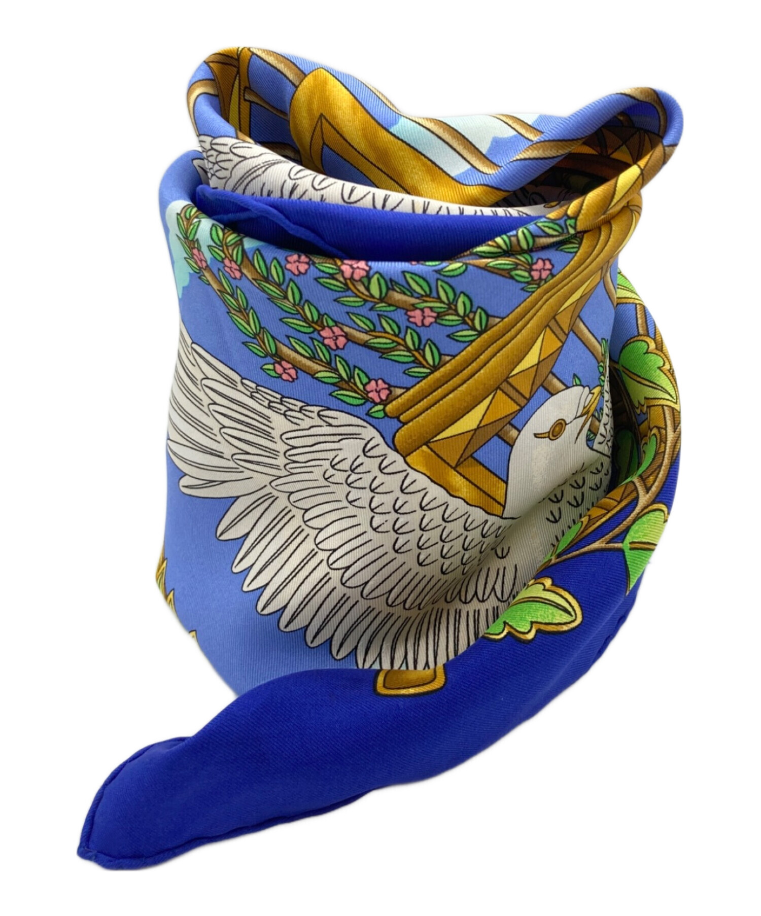 HERMES スカーフ カレ90 シルク 鳥かご ブルー 【公式通販】