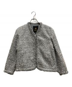 中古・古着通販】sheller (シェリエ) ツイードジャケット ネイビー