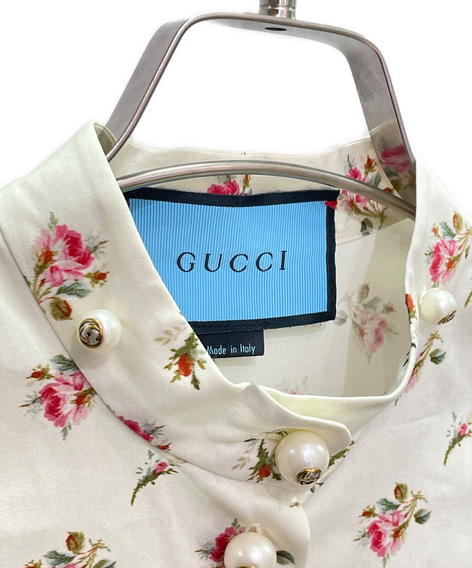中古・古着通販】GUCCI (グッチ) 小花柄 ワンピース アイボリー サイズ
