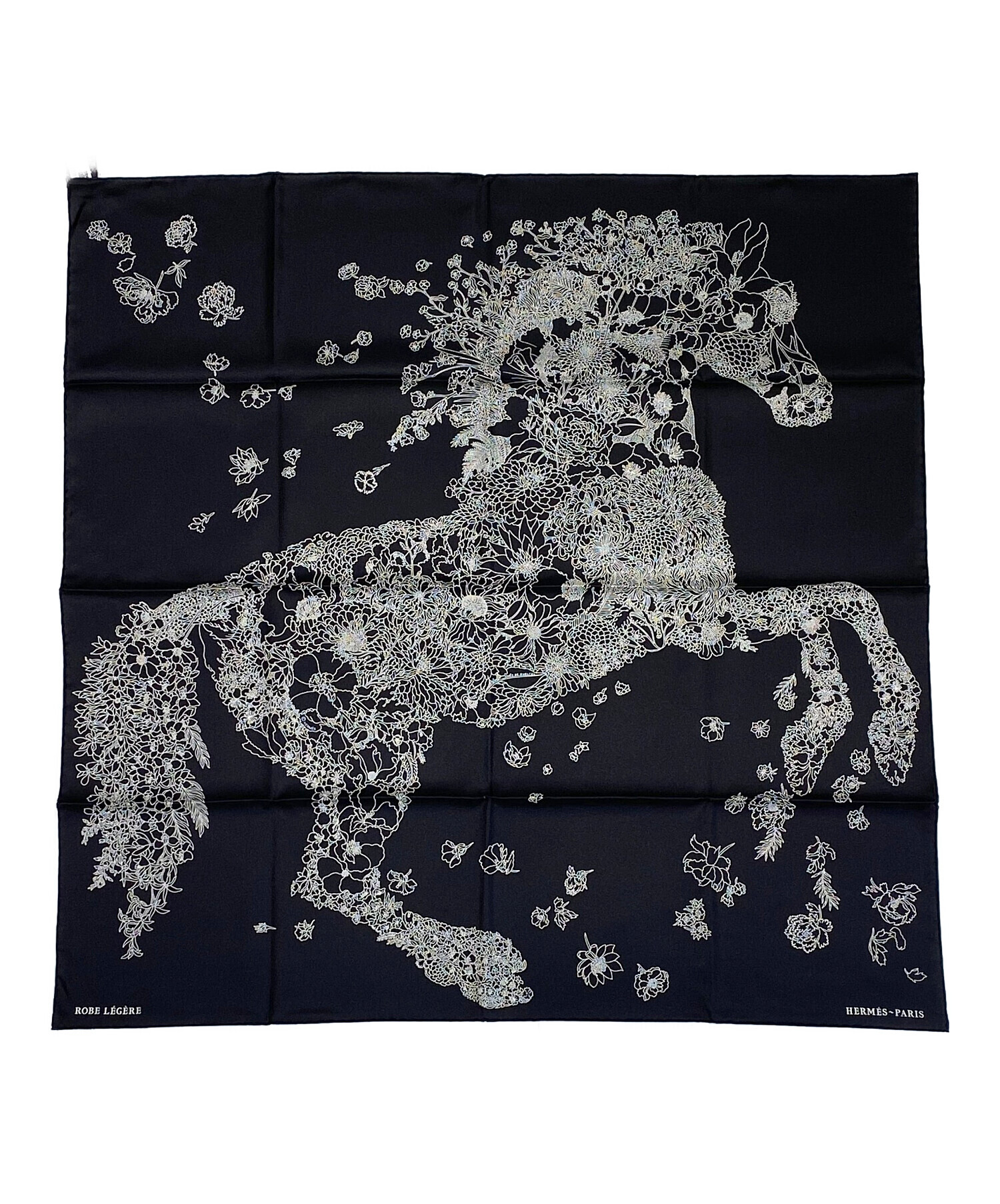 中古・古着通販】HERMES (エルメス) カレ90 ブラック サイズ:90 未使用