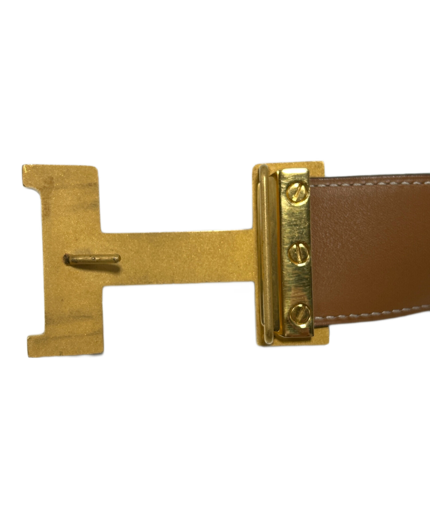 中古・古着通販】HERMES (エルメス) Hバックルレザーベルト ブラック