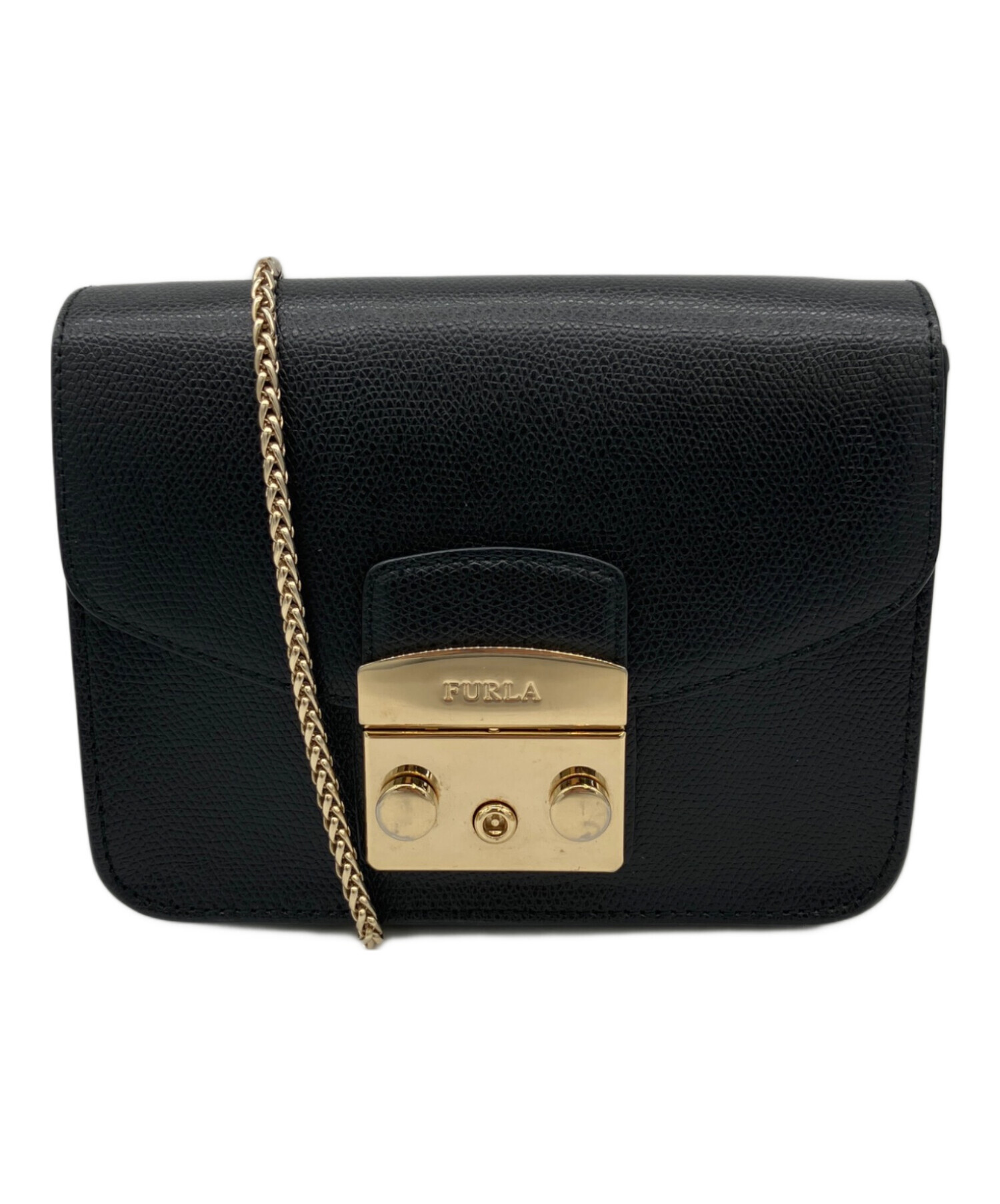 中古・古着通販】FURLA (フルラ) チェーンショルダーバッグ ブラック