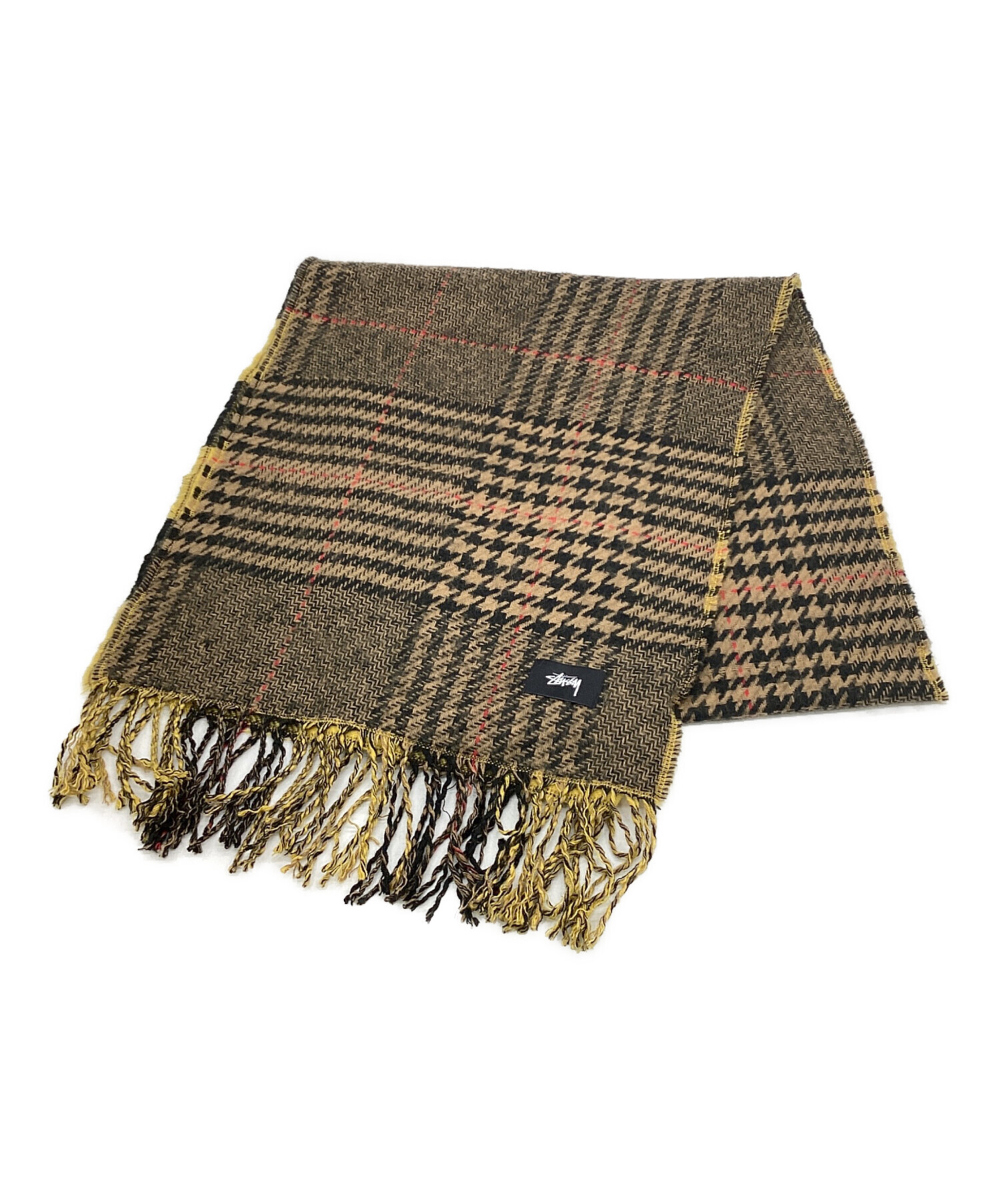 中古・古着通販】stussy (ステューシー) マフラー イエロー×ブラウン