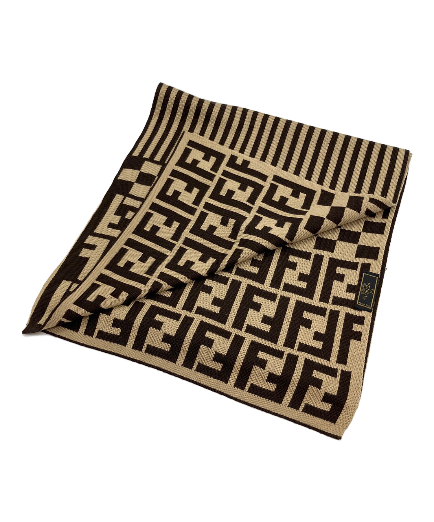 中古・古着通販】FENDI (フェンディ) ズッカ柄マフラー ベージュ