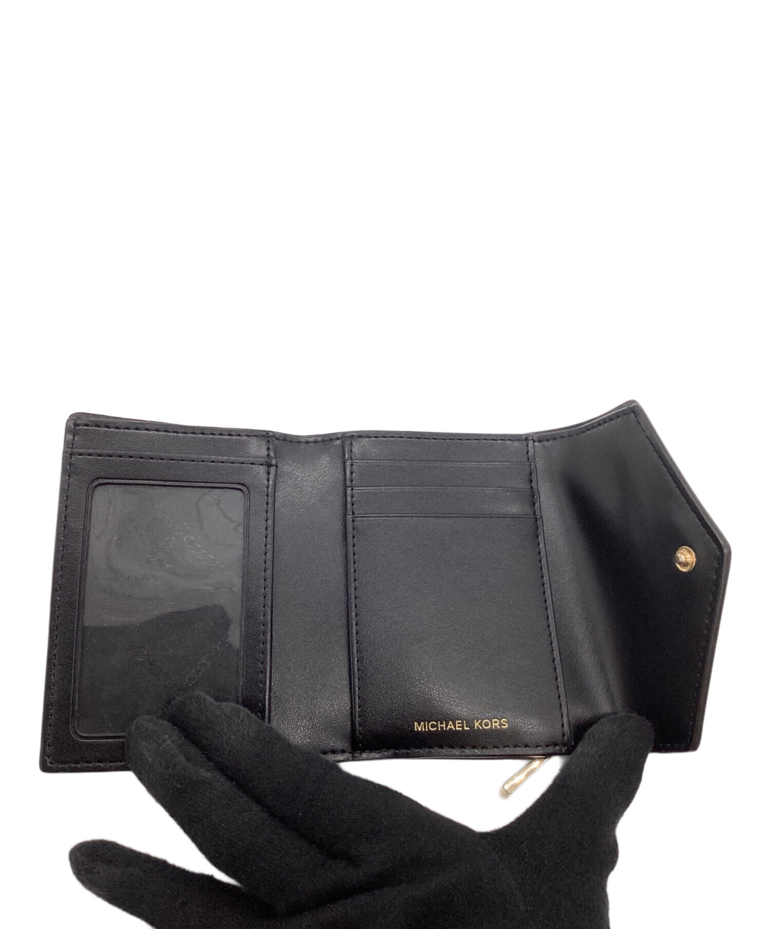 中古・古着通販】MICHAEL KORS (マイケルコース) 3つ折り財布 ブラック