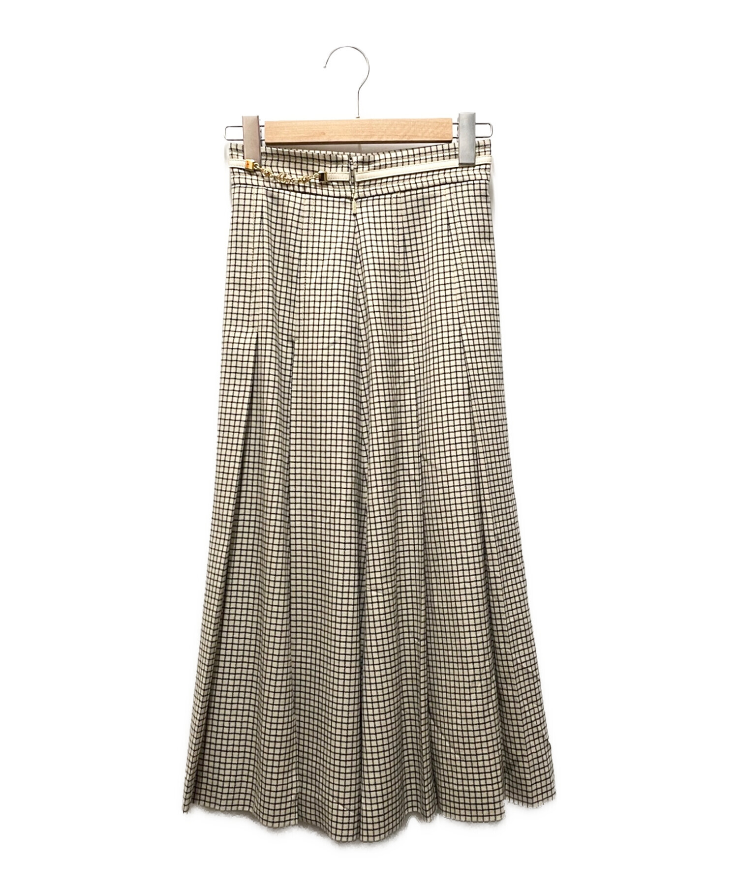 中古・古着通販】GUCCI (グッチ) チェックスカート アイボリー サイズ
