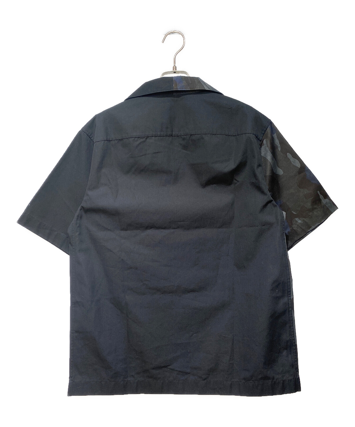 中古・古着通販】PRADA (プラダ) オープンカラーロゴシャツ ブラック