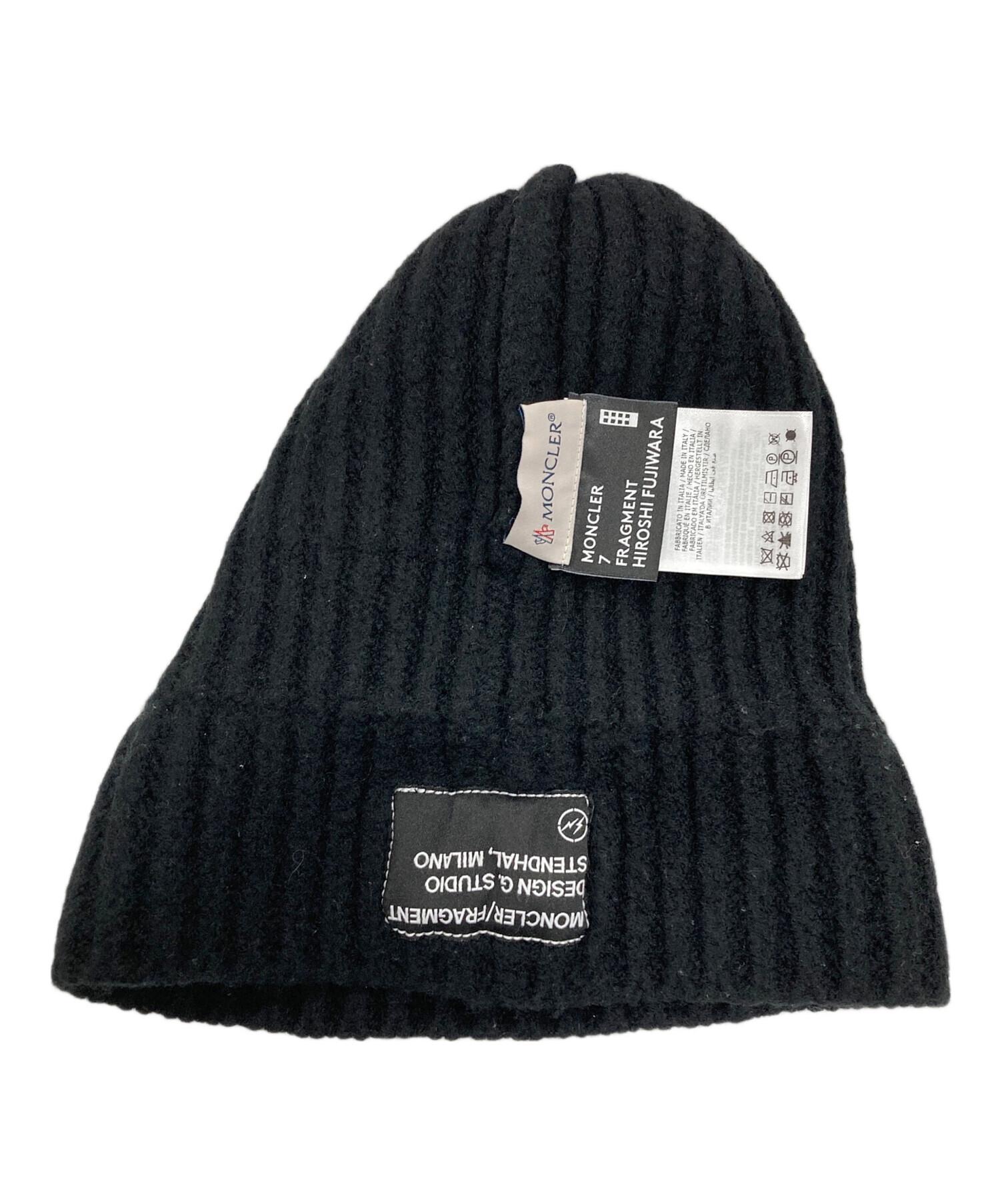 中古・古着通販】MONCLER (モンクレール) ニット帽 ブラック サイズ