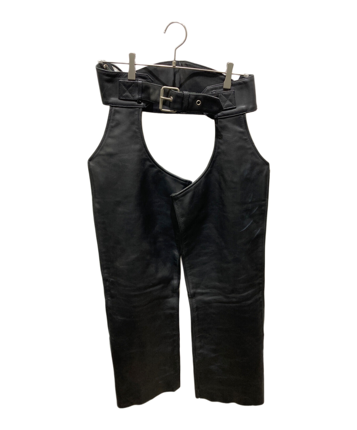 中古・古着通販】KADOYA (カドヤ) レザーチャップス ブラック サイズ