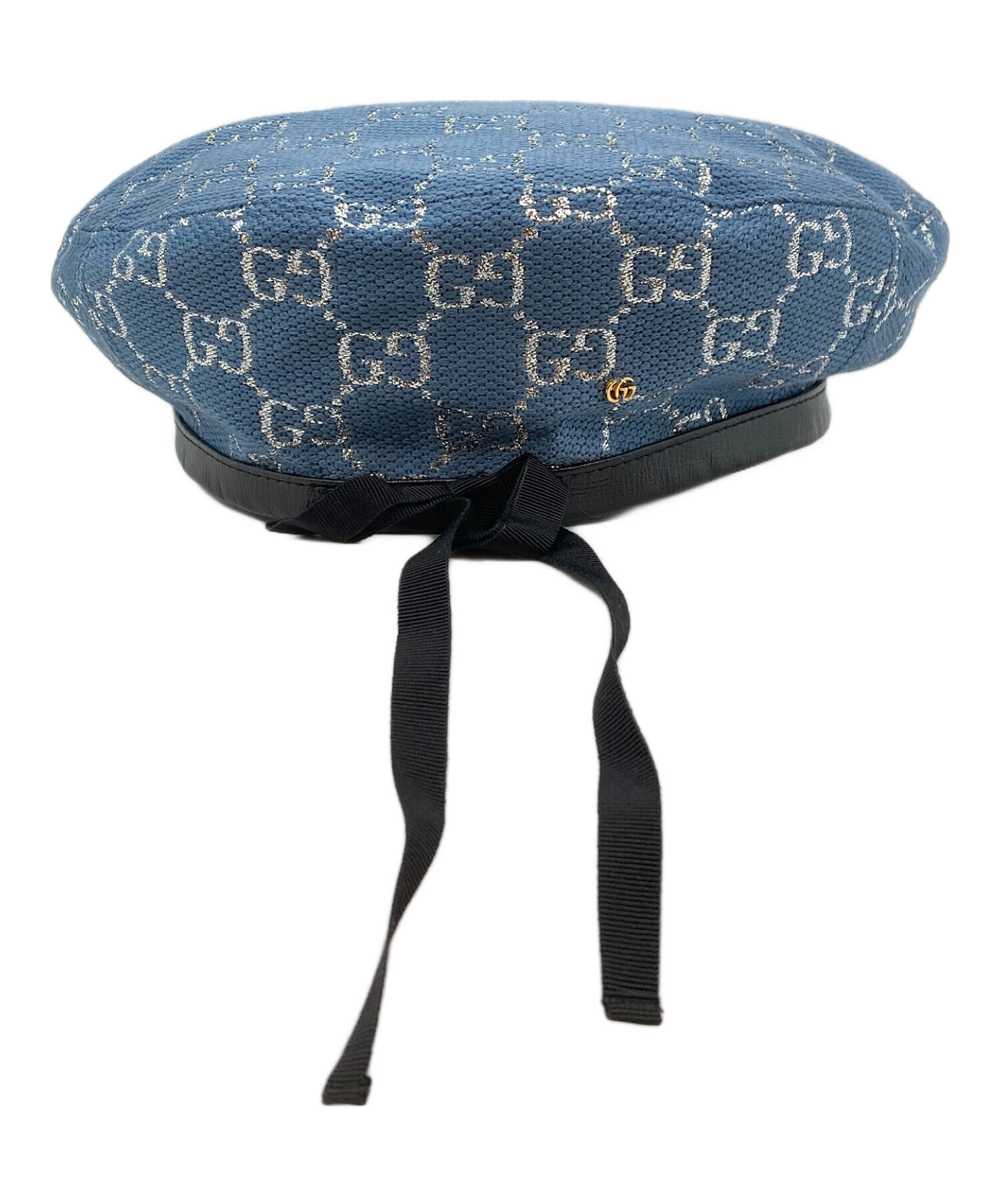 中古・古着通販】GUCCI (グッチ) GGラメ ベレーハット ブルー サイズ