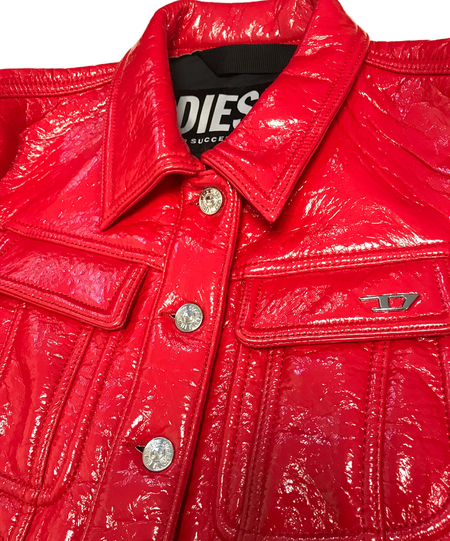 中古・古着通販】DIESEL (ディーゼル) エナメルジャケット レッド