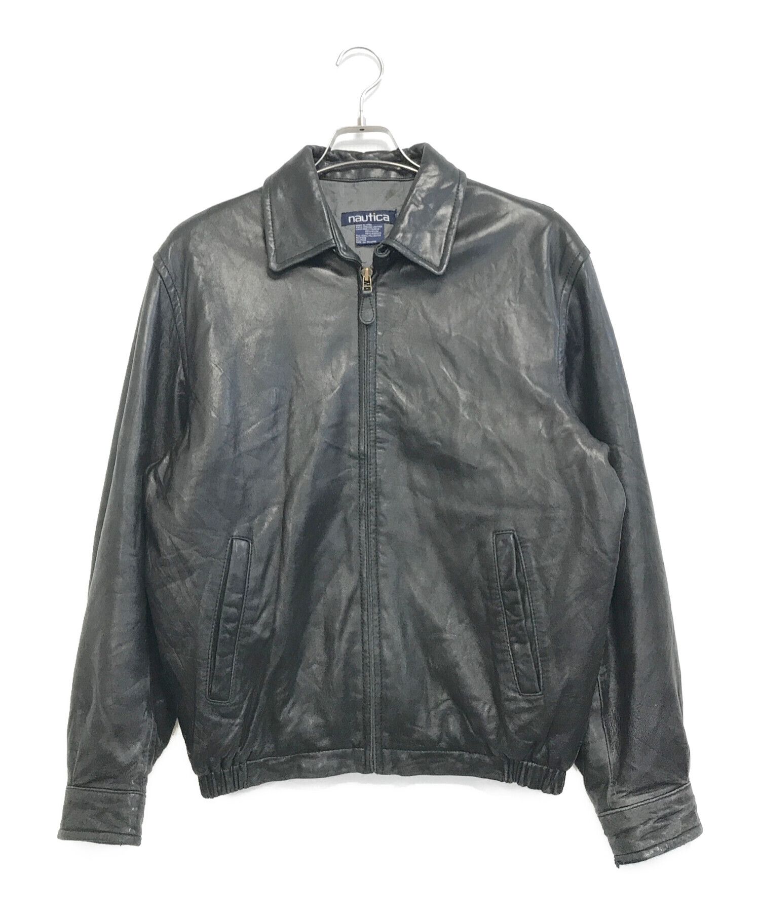 中古・古着通販】NAUTICA (ノーティカ) レザージャケット ブラック