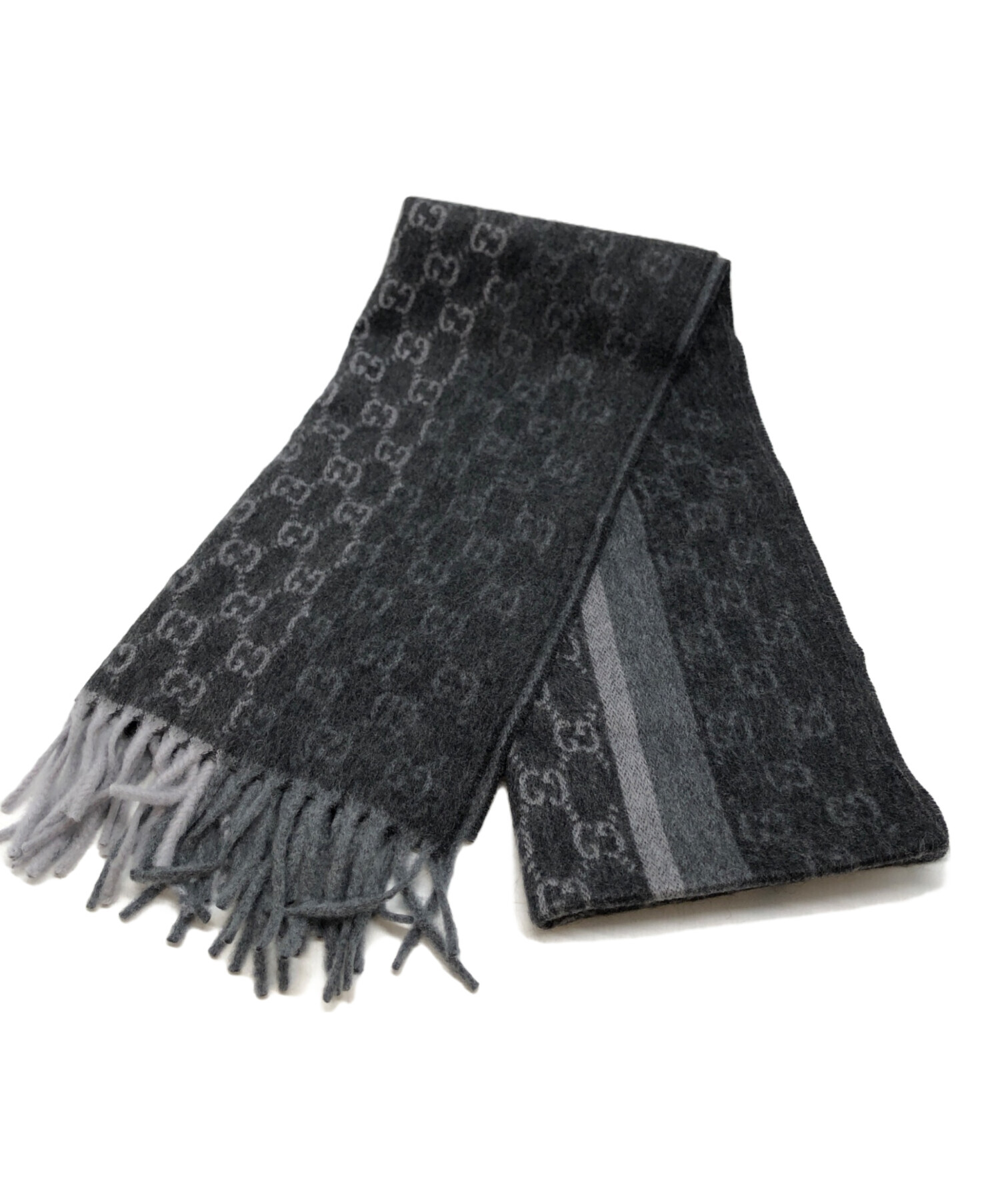 中古・古着通販】GUCCI (グッチ) GGカシミヤマフラー グレー｜ブランド