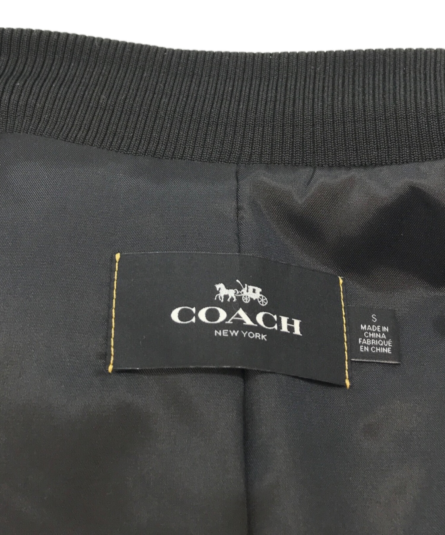 中古・古着通販】COACH (コーチ) レザースタジャン ブラック サイズ:S