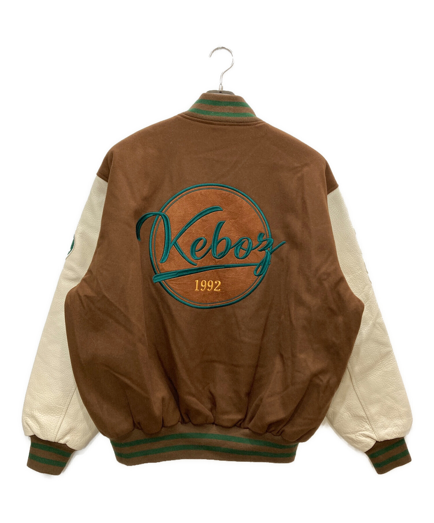 中古・古着通販】KEBOZ (ケボズ) スタジャン ブラウン×ホワイト サイズ