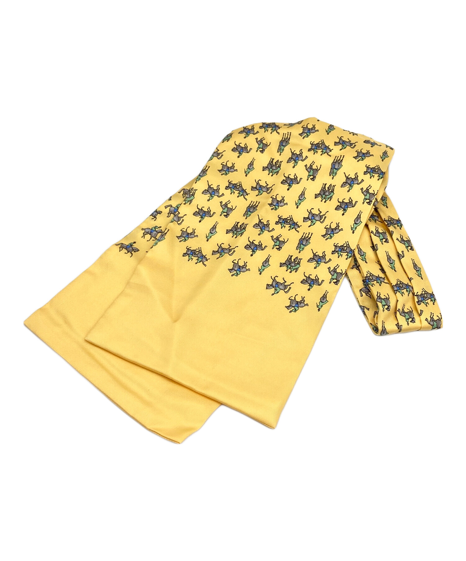 中古・古着通販】HERMES (エルメス) 馬柄 アスコットタイ イエロー