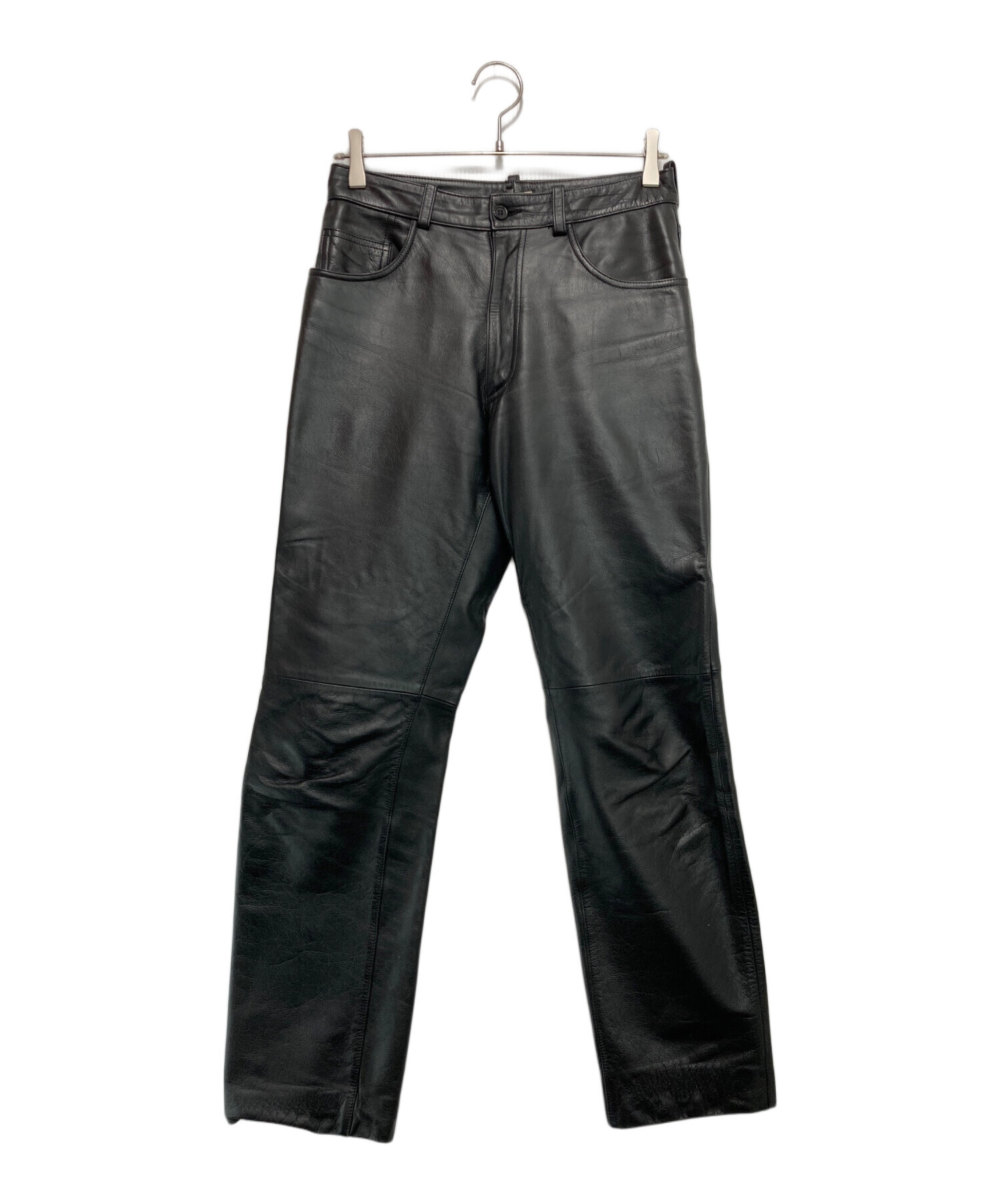 ぽ*こ様 POOLDE ブラック スムース レザーパンツ BOTTOMS – POOLDE