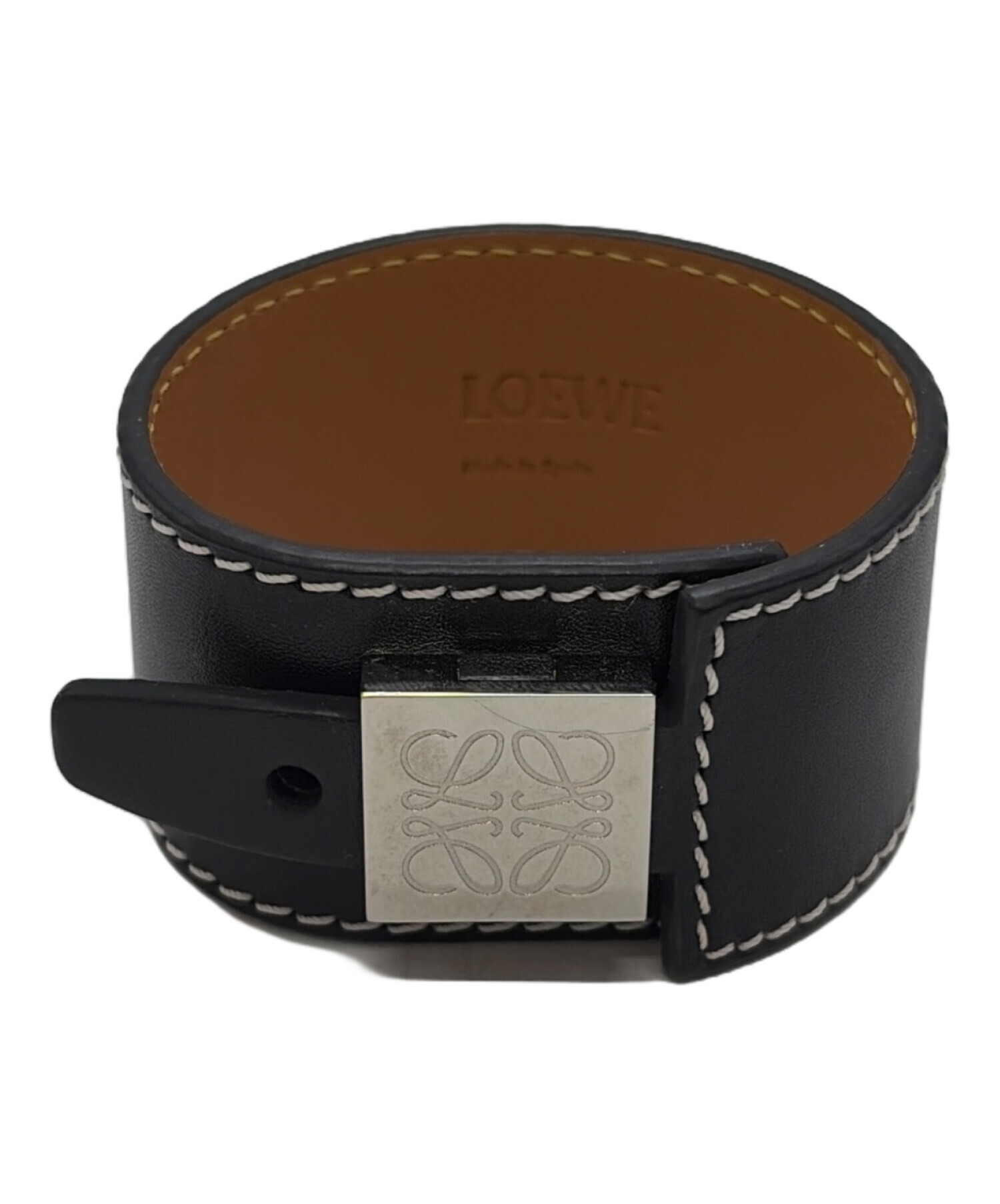 中古・古着通販】LOEWE (ロエベ) アナグラムメタルプレート レザー