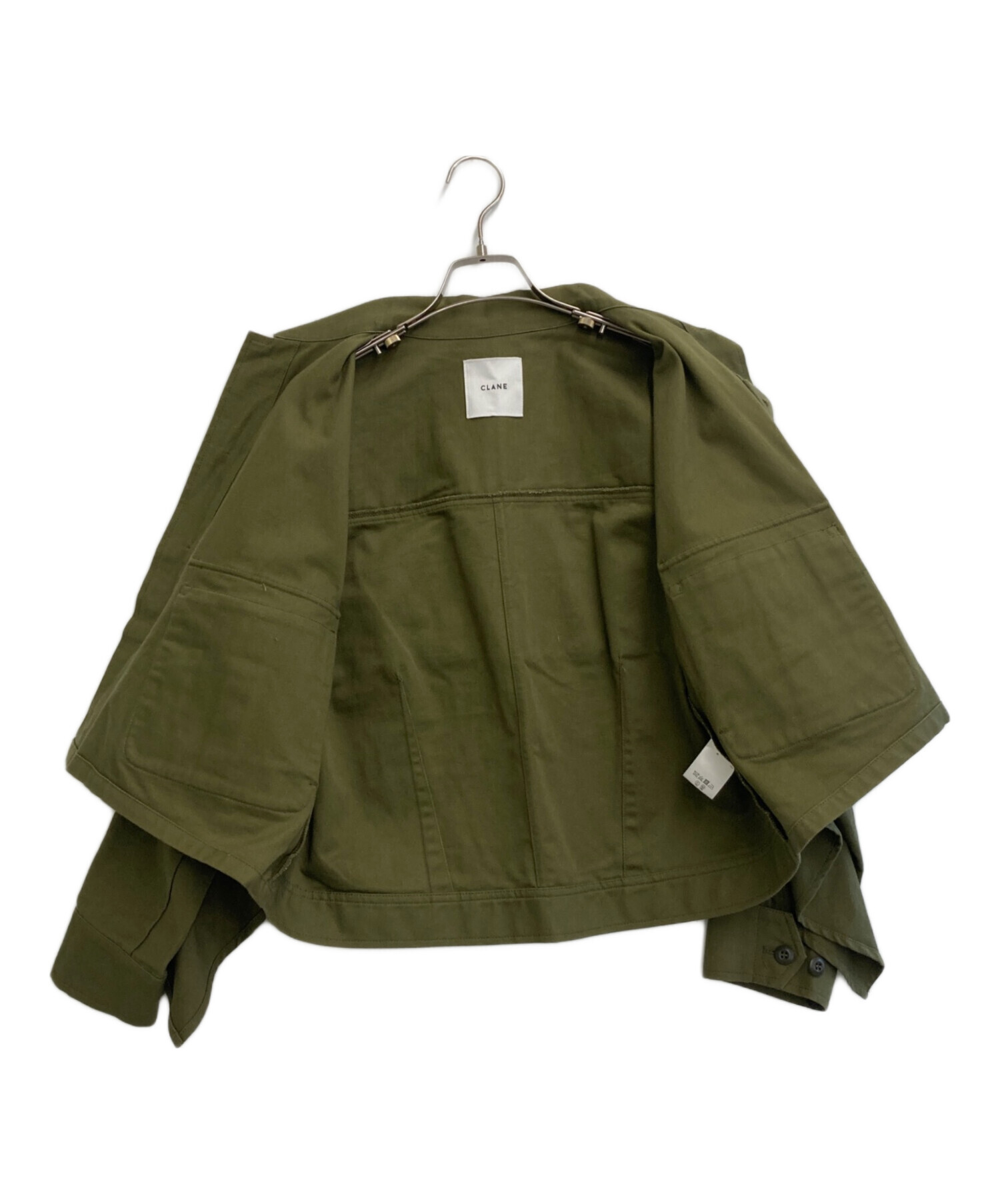 中古・古着通販】CLANE (クラネ) BACK FRILL MILITARY JACKET カーキ