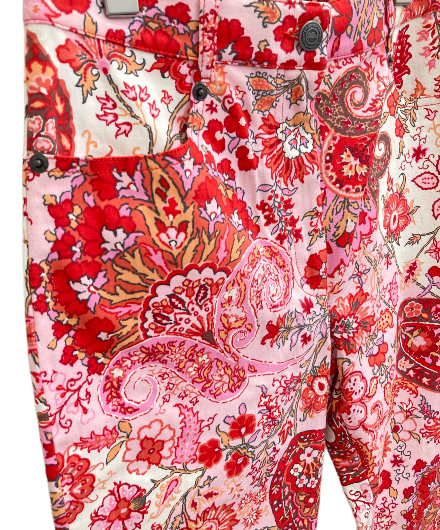 中古・古着通販】ETRO (エトロ) ペイズリーパンツ ピンク×レッド