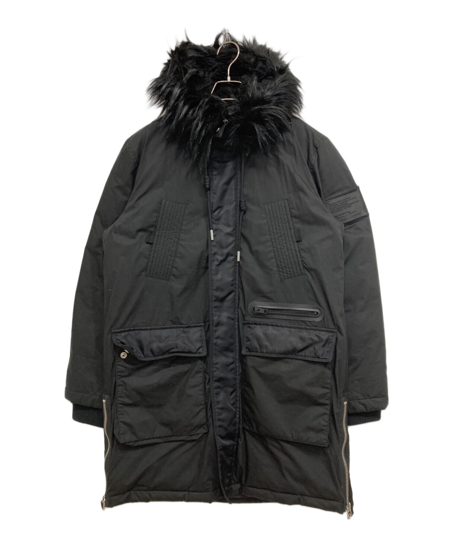 中古・古着通販】DIESEL (ディーゼル) 中綿モッズコート ブラック