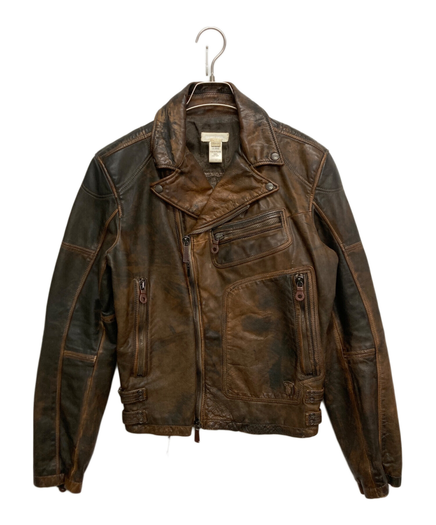中古・古着通販】DIESEL (ディーゼル) ダブルライダースジャケット