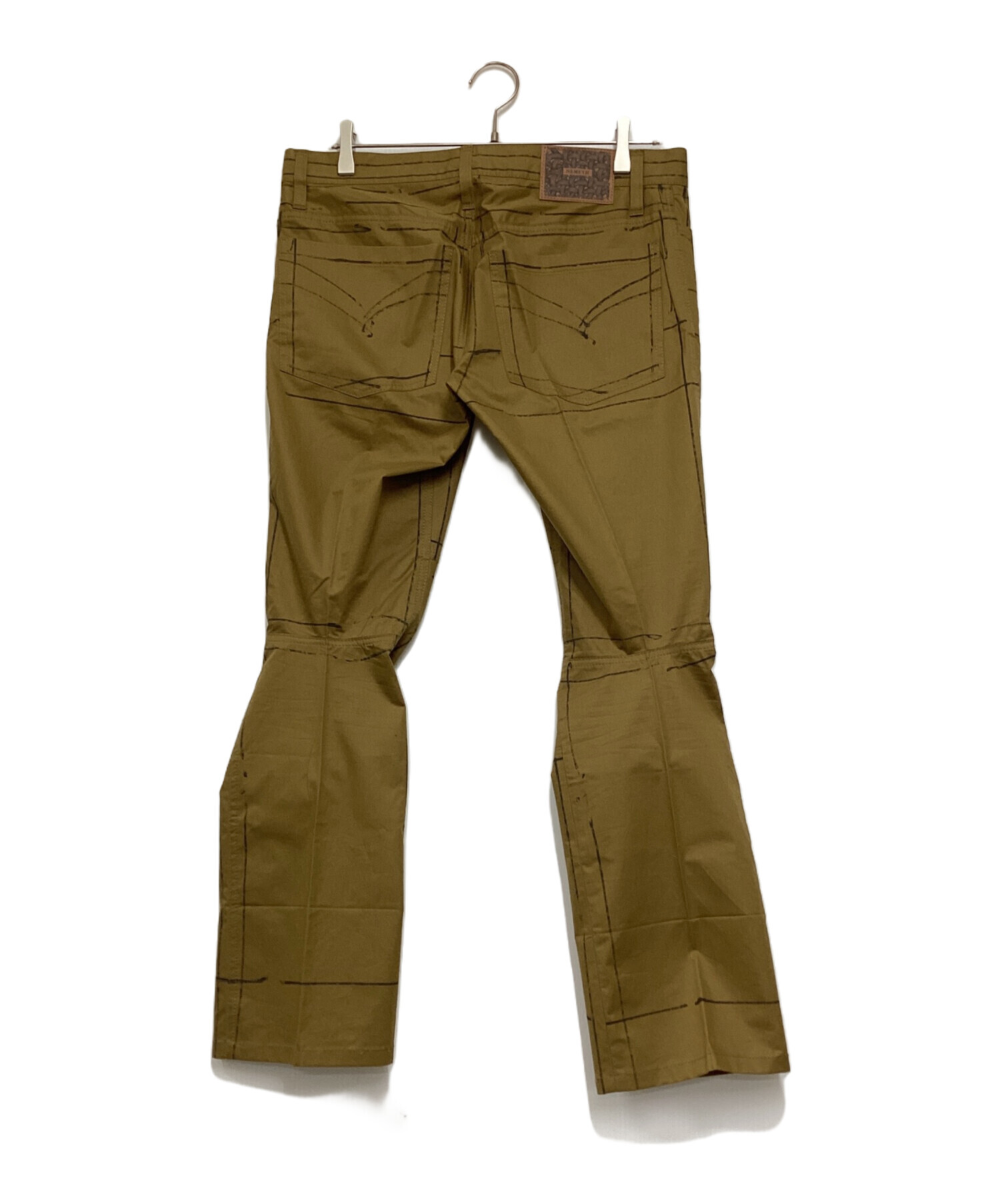 中古・古着通販】NEMETH (ネメス) プリント立体裁断パンツ ブラウン