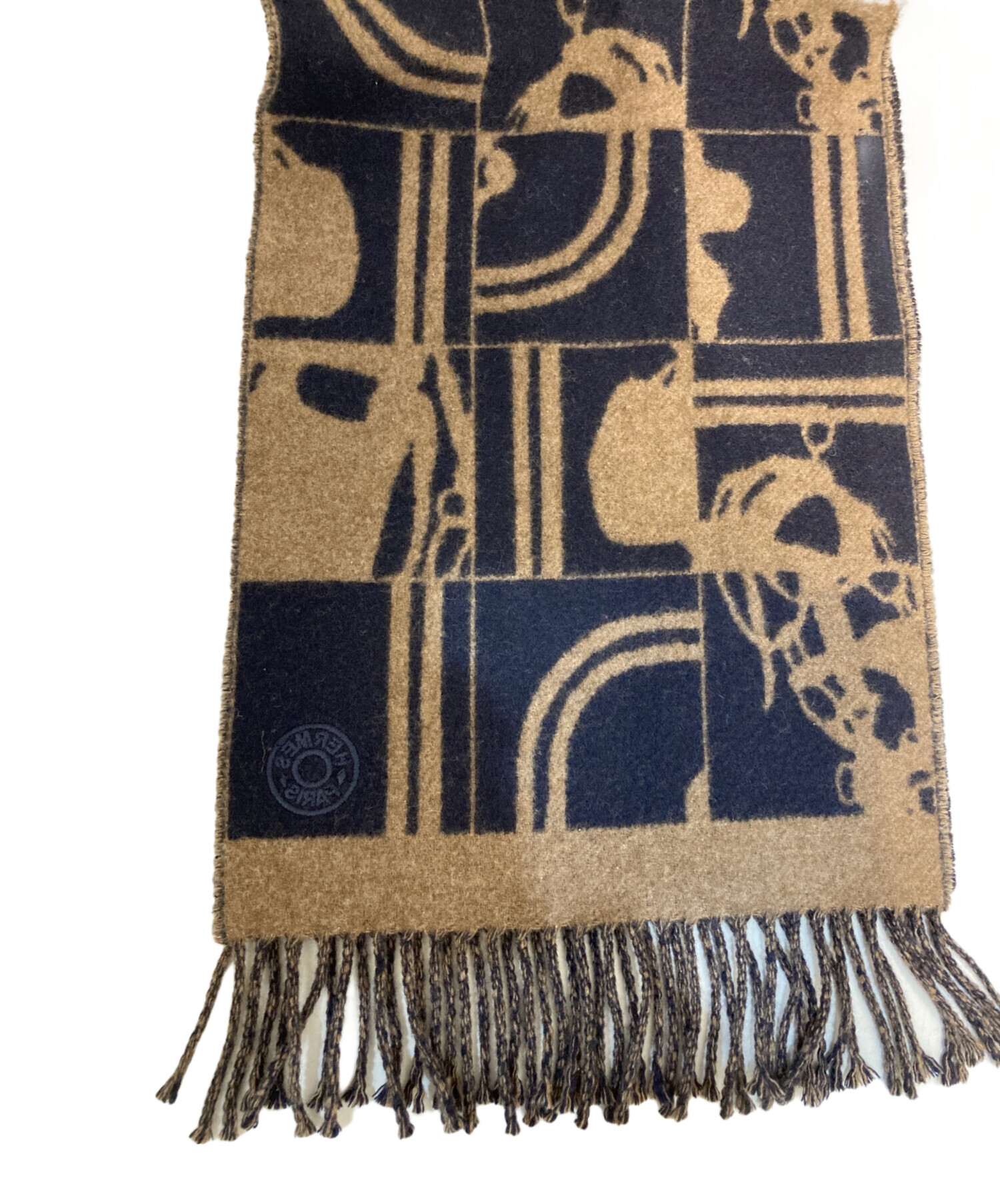 中古・古着通販】HERMES (エルメス) カシミヤマフラー/Hエコセ