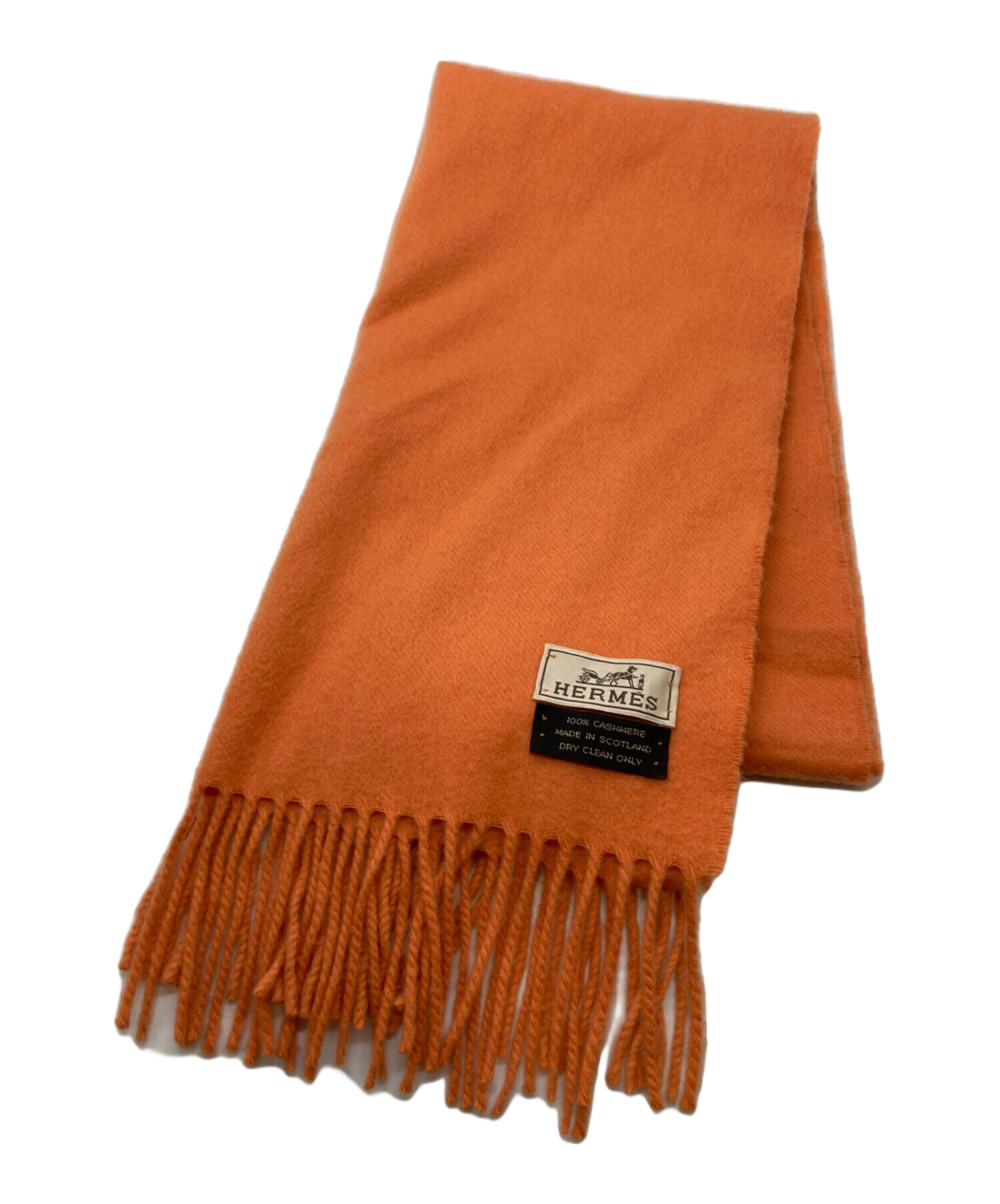 中古・古着通販】HERMES (エルメス) カシミヤマフラー オレンジ サイズ