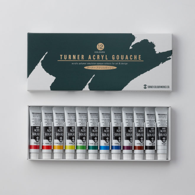 Q.アクリルガッシュ12色セット商品詳細ぺージ | ターナー色彩株式会社
