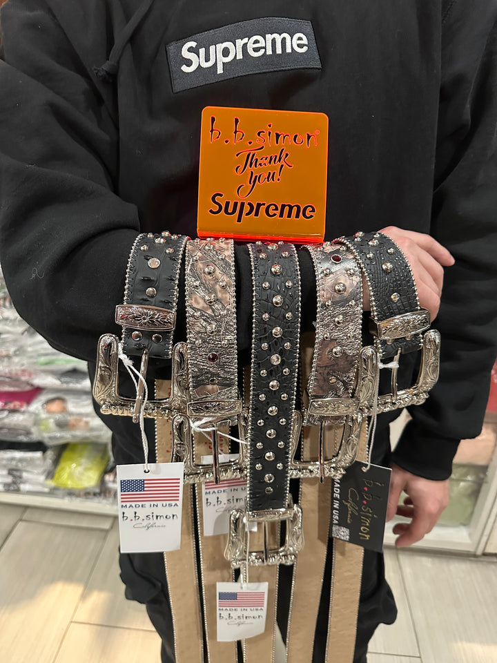 Supreme b.b. Simon Studded Ranger Belt Black FW24 – UniqueHype