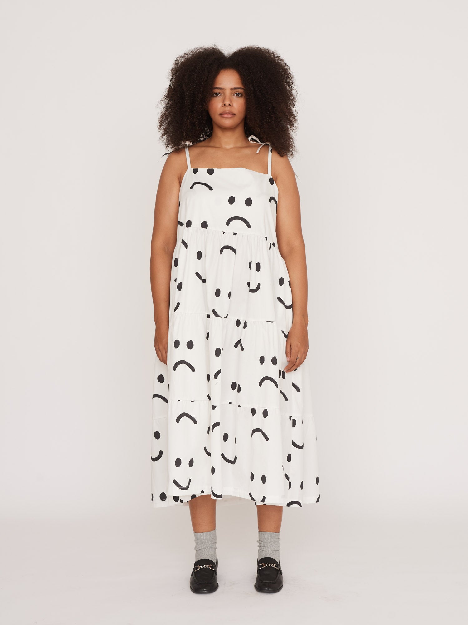 Happy Sad White Smock Dress – Lazy Oaf