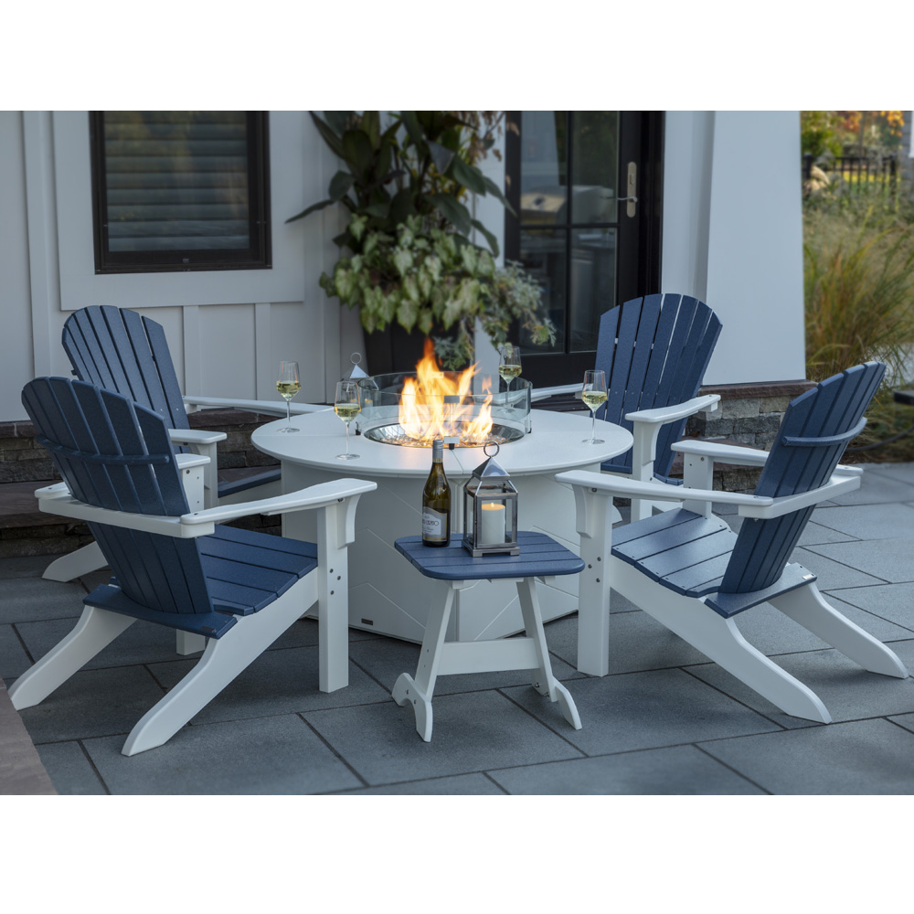 Seaside Casual Adirondack Shellback Fire Pit Set | SC-SHELLBACK-SET1
