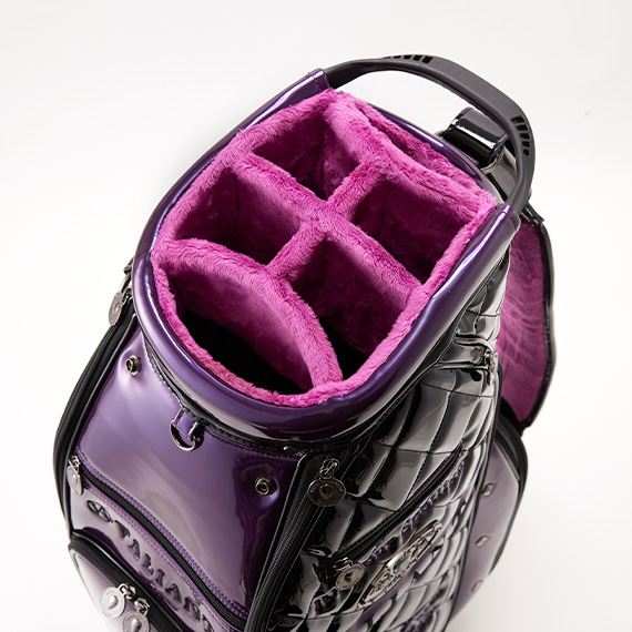 VALIANT エナメルキャディバッグ ブラック＆パープル シリアルナンバー