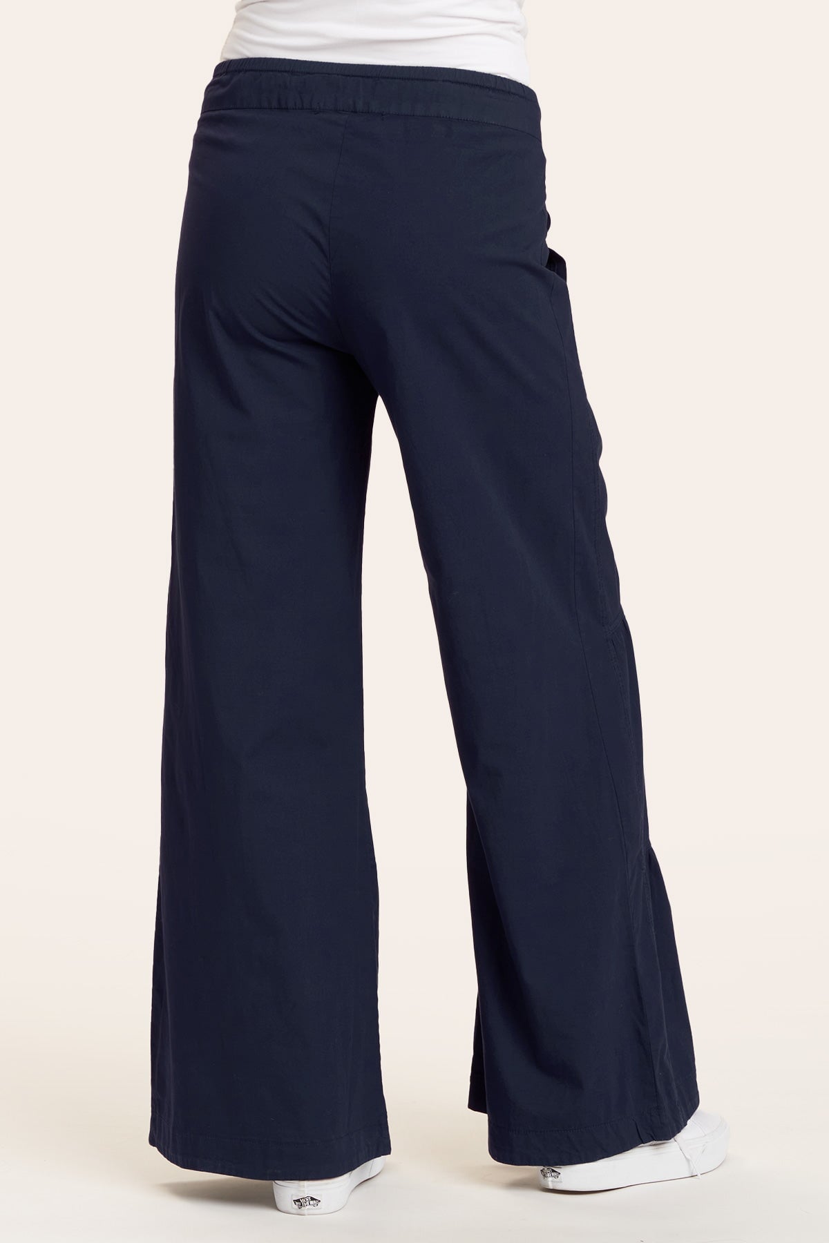 Terraced Wide Leg Pant in Navy