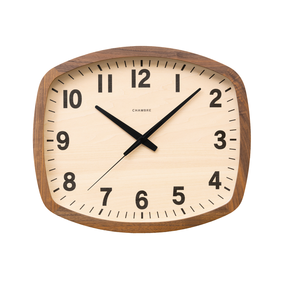 電波掛時計 Chambre R-SQUARE CLOCK WALNUT | かぜとゆきオンライン