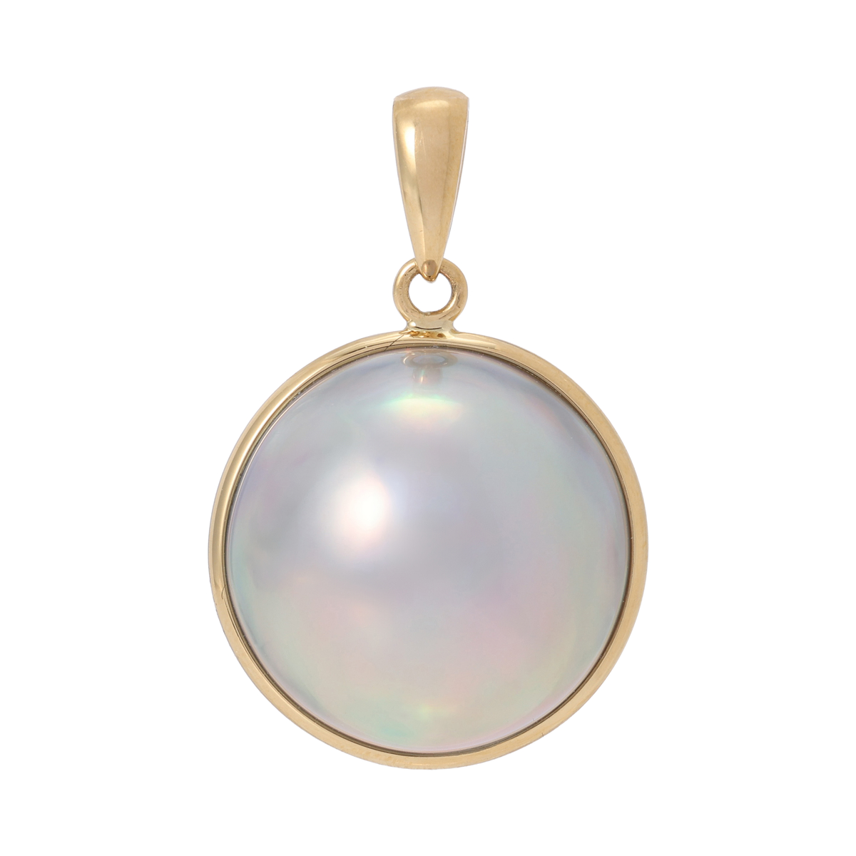 奄美大島産K18マベパール ブルー系 12mm ペンダントトップ | かぜと