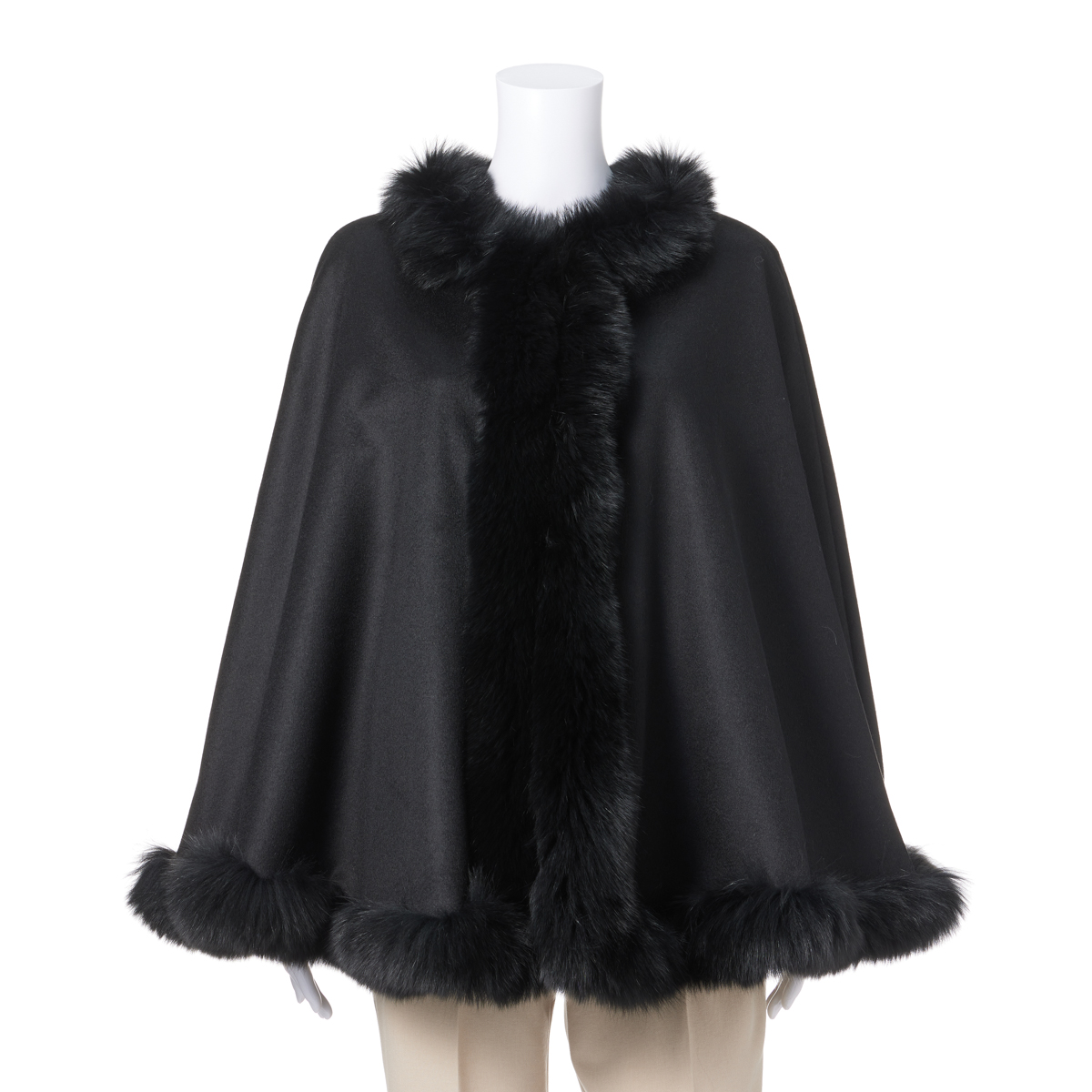 カシミヤ100％ 毛皮 ブルーフォックスケープ | かぜとゆきオンライン