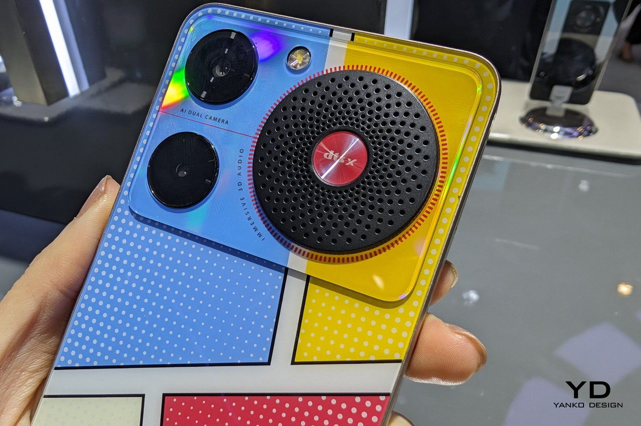 nubia Music phone has two headphone jacks and a large speaker on